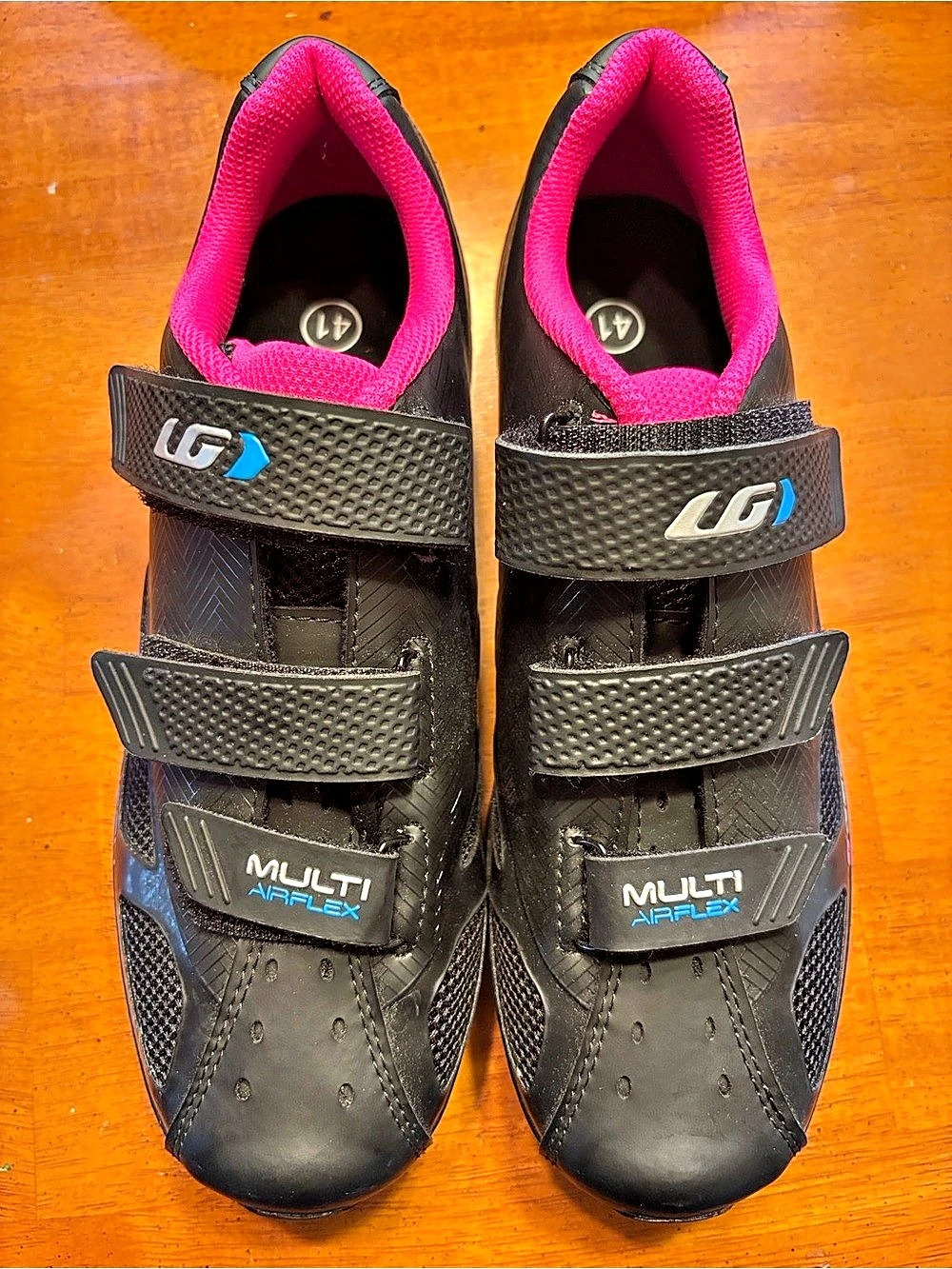 LGS Louis Garneau Multi Airflex Athletic Cycling Shoes Black & Pink US 10 EU 41